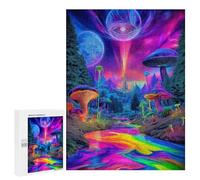 Puzzle for Teenagers 500 PCS Psychedelic Mushroom Forest Jigsaw Puzzles for Adults Pattern Assembly Fun Activities at Home Challenging Game Toys 500 PCS