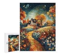 Puzzle for Teenagers 500 PCS Whimsical Autumn Cottage Scene-1 Jigsaw Puzzles for Adults Pattern Assembly Fun Activities at Home Challenging Game Toys 500 PCS