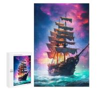 Puzzle for Teenagerss 1000 PCS Amazing Pirate Ship Puzzles for Adults Brain Teaser Game Home Decoration Stress Reduction Gifts 1000 PCS