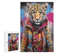 Puzzle for Teenagerss 1000 PCS Banksy Art Leopard Hoodie Puzzles for Adults Brain Teaser Game Home Decoration Stress Reduction Gifts 1000 PCS