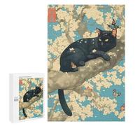 Puzzle for Teenagerss 1000 PCS Black Cat Sakura Tree Puzzles for Adults Brain Teaser Game Home Decoration Stress Reduction Gifts 1000 PCS