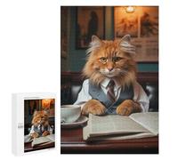 Puzzle for Teenagerss 1000 PCS Cat Drinking Coffee Puzzles for Adults Brain Teaser Game Home Decoration Stress Reduction Gifts 1000 PCS