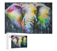 Puzzle for Teenagerss 1000 PCS Colorful Elephant Abstract Art Print Puzzles for Adults Family Games For Family Fun Deal As Gifts for The Whole Family 1000 PCS