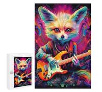 Puzzle for Teenagerss 1000 PCS Colorful Fox Playing Guitar Puzzles for Adults Family Games For Family Fun Deal As Gifts for The Whole Family 1000 PCS