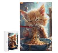 Puzzle for Teenagerss 1000 PCS Cute Kitten Ramen Noodles Puzzles for Adults Fun Games Perfect Decoration Deal As Gifts for The Whole Family 1000 PCS