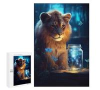 Puzzle for Teenagerss 1000 PCS Cute Lion Luminous Glow Puzzles for Adults Fun Games Perfect Decoration Deal As Gifts for The Whole Family 1000 PCS