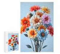 Puzzle for Teenagerss 1000 PCS Dahlia Multicolor Adult Puzzles Toy Wall Decor Staycation Kill Time for Birthday, Chrismas 1000 PCS