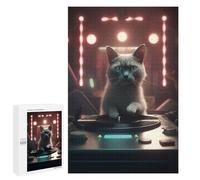 Puzzle for Teenagerss 1000 PCS Deejay Cat Club Disco Puzzles for Adults Fun Games Perfect Decoration Deal As Gifts for The Whole Family 1000 PCS