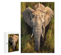 Puzzle for Teenagerss 1000 PCS Elephant Walking in Grass Puzzles for Adults Brain Teaser Game Home Decoration Stress Reduction Gifts 1000 PCS