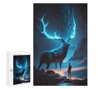 Puzzle for Teenagerss 1000 PCS Enchanted Deer in The Night Sky Puzzles for Adults Brain Teaser Game Home Decoration Stress Reduction Gifts 1000 PCS