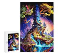 Puzzle for Teenagerss 1000 PCS Fantasy World with Tree Castle Puzzle for Adults Relax Games But Fun And Humorous Unique Birthday And Gifts 1000 PCS