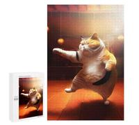 Puzzle for Teenagerss 1000 PCS Funny Cat Training Karate Puzzles for Adults Brain Teaser Game Home Decoration Stress Reduction Gifts 1000 PCS