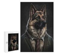 Puzzle for Teenagerss 1000 PCS German Shepherd Mens Suit Adult Puzzles Brain Teaser Game Stress Reliever Unique Birthday And Gifts 1000 PCS