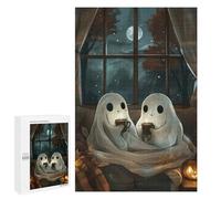 Puzzle for Teenagerss 1000 PCS Ghosts Cozy Halloween Night Puzzles for Adults Brain Teaser Game Home Decoration Stress Reduction Gifts 1000 PCS