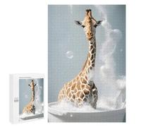 Puzzle for Teenagerss 1000 PCS Giraffe Bathroom Animal Adult Puzzles Toy Wall Decor Staycation Kill Time for Birthday, Chrismas 1000 PCS