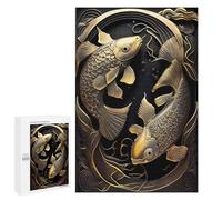 Puzzle for Teenagerss 1000 PCS Golden Japan Fish Adult Puzzles Brain Teaser Game Stress Reliever Unique Birthday And Gifts 1000 PCS