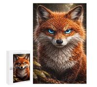 Puzzle for Teenagerss 1000 PCS Intense Fox Portrait with Blue Eyes Adult Puzzles Brain Teaser Game Stress Reliever Unique Birthday And Gifts 1000 PCS