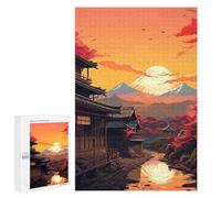 Puzzle for Teenagerss 1000 PCS Japanese Village Puzzles for Adults Brain Teaser Game Home Decoration Stress Reduction Gifts 1000 PCS