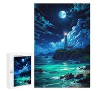 Puzzle for Teenagerss 1000 PCS Lighthouse Fantasy Beach Puzzles for Adults Fun Games Perfect Decoration Deal As Gifts for The Whole Family 1000 PCS
