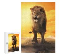 Puzzle for Teenagerss 1000 PCS Lion Roaring Sunset Puzzles for Adults Brain Teaser Game Home Decoration Stress Reduction Gifts 1000 PCS