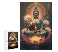 Puzzle for Teenagerss 1000 PCS Lotus Enlightenment Statue Puzzles for Adults Brain Teaser Game Home Decoration Stress Reduction Gifts 1000 PCS