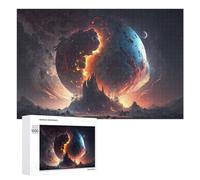 Puzzle for Teenagerss 1000 PCS Planetary Collision A Fiery Apocalypse Puzzles for Adults Family Games For Family Fun Deal As Gifts for The Whole Family 1000 PCS