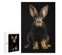Puzzle for Teenagerss 1000 PCS Rabbit Gold Animal Puzzles for Adults Brain Teaser Game Home Decoration Stress Reduction Gifts 1000 PCS
