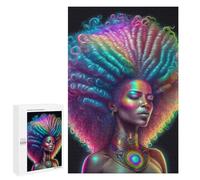 Puzzle for Teenagerss 1000 PCS Rainbow Afro Goddess Puzzles for Adults Brain Teaser Game Home Decoration Stress Reduction Gifts 1000 PCS