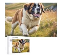 Puzzle for Teenagerss 1000 PCS Running Saint Bernard in Field Puzzles for Adults Family Games For Family Fun Deal As Gifts for The Whole Family 1000 PCS