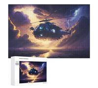 Puzzle for Teenagerss 1000 PCS Sci-Fi Helicopter Storm Adult Puzzles Toy Wall Decor Staycation Kill Time for Birthday, Chrismas 1000 PCS