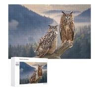 Puzzle for Teenagerss 1000 PCS Two Owls on Branch Adult Puzzles Toy Wall Decor Staycation Kill Time for Birthday, Chrismas 1000 PCS