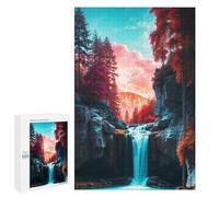 Puzzle for Teenagerss 1000 PCS Vibrant Forest Waterfall Puzzles for Adults Brain Teaser Game Home Decoration Stress Reduction Gifts 1000 PCS