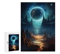 Puzzle for Teenagerss 300 PCS Alien Space Landscape Puzzles for Adults Brain Teaser Game Home Decoration Stress Reduction Gifts 300 PCS
