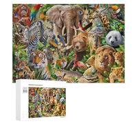 Puzzle for Teenagerss 300 PCS Amazon Jungle Animals Collage Teenagers Puzzles Toy Wall Decor But Fun And Humorous Unique Birthday And Gifts 300 PCS