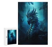 Puzzle for Teenagerss 300 PCS Ancient Blue Dragon Puzzles for Adults Brain Teaser Game Home Decoration Stress Reduction Gifts 300 PCS