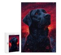 Puzzle for Teenagerss 300 PCS Black Labrador Red Sunset Puzzles for Adults Brain Teaser Game Home Decoration Stress Reduction Gifts 300 PCS