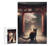Puzzle for Teenagerss 300 PCS Cat Gate Japan Landscape Puzzles for Adults Fun Games Perfect Decoration Deal As Gifts for The Whole Family 300 PCS