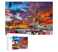 Puzzle for Teenagerss 300 PCS Cityscape at Sunset with Dramatic Sky Puzzles for Adults Family Games For Family Fun Deal As Gifts for The Whole Family 300 PCS