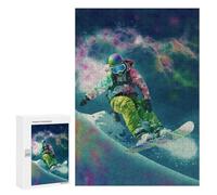 Puzzle for Teenagerss 300 PCS Colorful Snowboarder in Action Puzzles for Adults Brain Teaser Game Home Decoration Stress Reduction Gifts 300 PCS