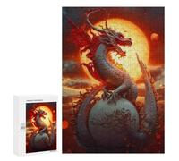 Puzzle for Teenagerss 300 PCS Dragon's Sunset Majesty Puzzle for Adults Relax Games But Fun And Humorous Unique Birthday And Gifts 300 PCS