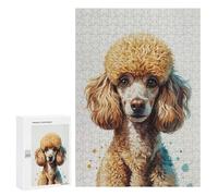 Puzzle for Teenagerss 300 PCS Elegant Poodle Portrait with Watercolor Accents Puzzle for Adults Relax Games But Fun And Humorous Unique Birthday And Gifts 300 PCS