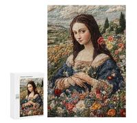 Puzzle for Teenagerss 300 PCS Embroidered Mona Lisa Puzzles for Adults Brain Teaser Game Home Decoration Stress Reduction Gifts 300 PCS