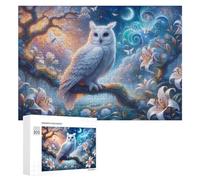 Puzzle for Teenagerss 300 PCS Enchanted Forest with White Owl Puzzles for Adults Family Games For Family Fun Deal As Gifts for The Whole Family 300 PCS