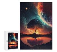 Puzzle for Teenagerss 300 PCS Galactic Tree Reflection -1 Puzzle for Adults Relax Games But Fun And Humorous Unique Birthday And Gifts 300 PCS