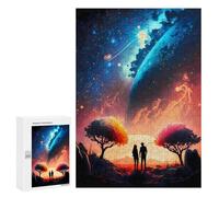 Puzzle for Teenagerss 300 PCS Galactic Twilight Couple Puzzles for Adults Fun Games Perfect Decoration Deal As Gifts for The Whole Family 300 PCS
