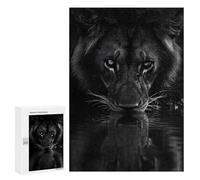 Puzzle for Teenagerss 300 PCS Lion Drinking Water Black And White Adult Puzzles Brain Teaser Game Stress Reliever Unique Birthday And Gifts 300 PCS