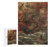 Puzzle for Teenagerss 300 PCS Lone Ship Sails The Ocean Puzzles for Adults Fun Games Perfect Decoration Deal As Gifts for The Whole Family 300 PCS