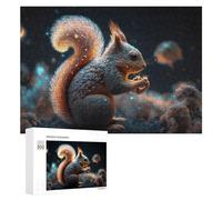 Puzzle for Teenagerss 300 PCS Magical Glittering Squirrel in Space -1 Puzzles for Adults Family Games For Family Fun Deal As Gifts for The Whole Family 300 PCS