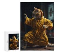 Puzzle for Teenagerss 300 PCS Martial Arts Karate Cat Puzzles for Adults Brain Teaser Game Home Decoration Stress Reduction Gifts 300 PCS