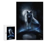 Puzzle for Teenagerss 300 PCS Moonveil Fox - Spirit Guide of The Hidden Bridge Puzzles for Adults Brain Teaser Game Home Decoration Stress Reduction Gifts 300 PCS
